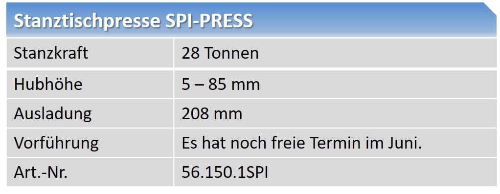 SPI-PRESS Vorführmodell
